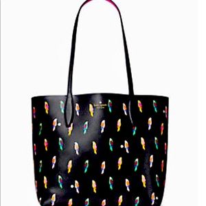 Kate Spade Arch Flock Parrots Lrg Reversible Tote